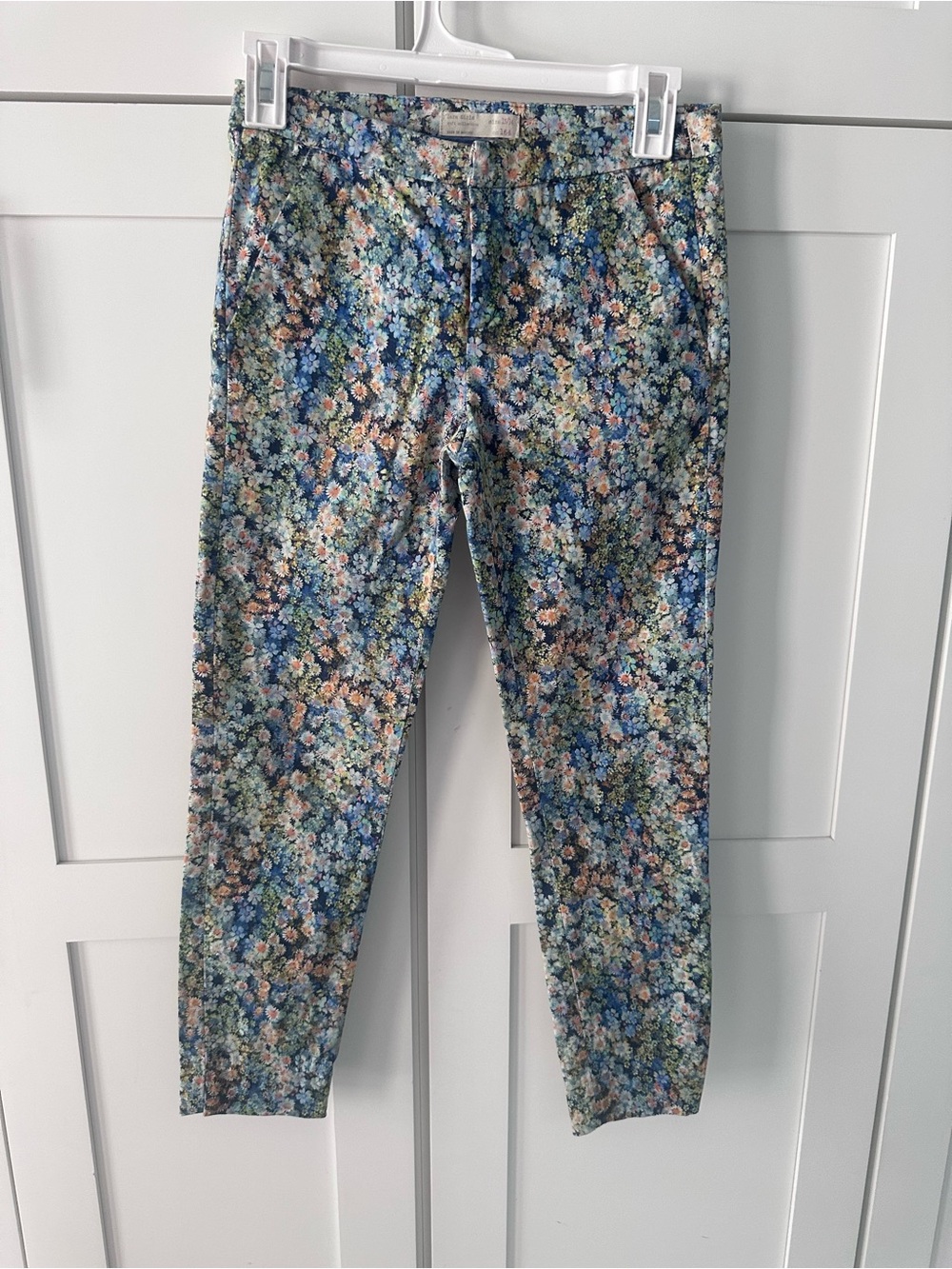 Zara Blue Multi Floral Slim Jeans